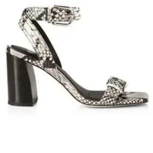 PAIGE Lydia Snakeskin Block Heel Sandals
